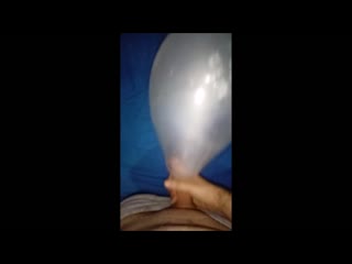 cumming inside a clear balloon